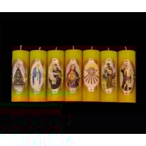VELA PARA ALTAR 20X7 - AMARELA - SANTOS DIVERSOS