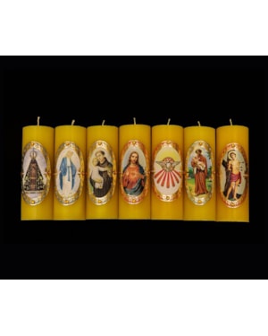 VELA PARA ALTAR 20X7 - AMARELA - SANTOS DIVERSOS