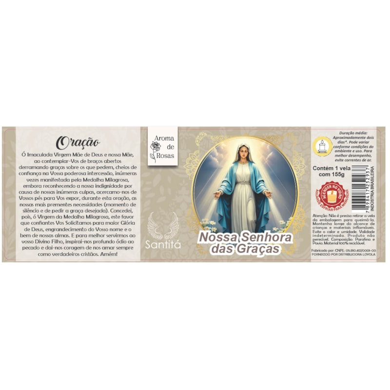 VELA VIDRO NS  DAS GRACAS PERFUMADA