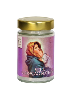 VELA VIDRO VIRGEM MARIA PERFUMADA - CORAÇÃO MATERNO