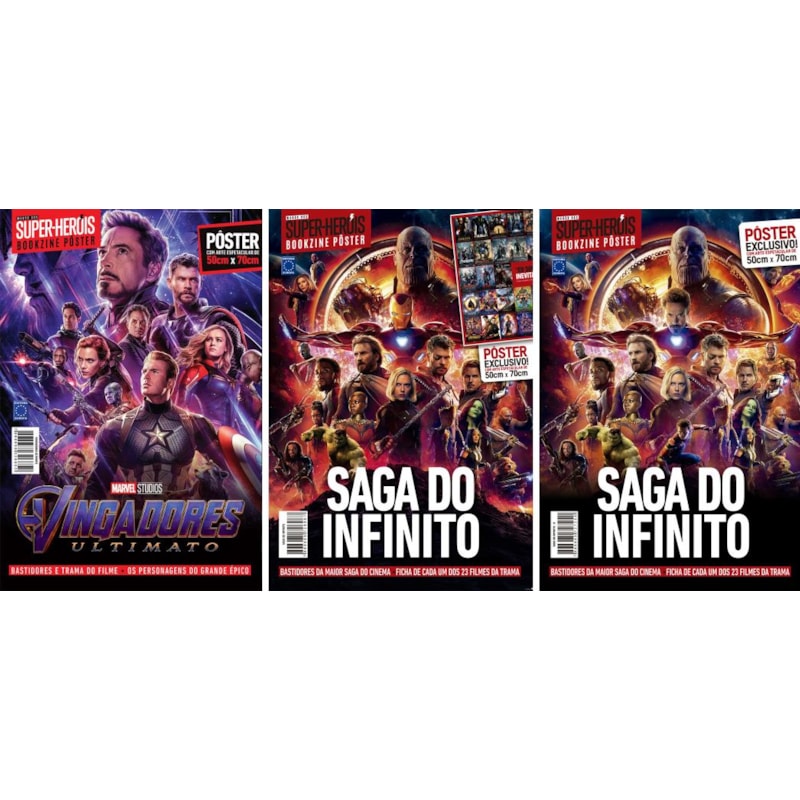 VINGADORES - COLEÇÃO 3 PÔSTERES - SUPERPÔSTER MUNDO DOS SUPER-HERÓIS